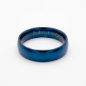 Bague de Fiançailles Femme Homme Couple en Acier Inoxydable Couleur Bleue 6mm avec gravure intérieure