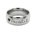 Ring Ring Alliance Hochzeit Mann Stahl poliert Spiegeleffekt 8mm mit Gravur