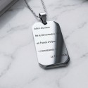 Collana da uomo Placca da militare in acciaio ottagonale con incisione laser