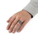 Anello del cavaliere in acciaio inossidabile da uomo con scudo Blazon Templare