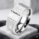 Ring Ring Mixed Steel 316L With Gravure Tresse Tribal Luxe