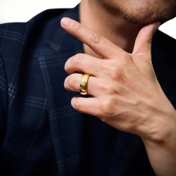 Ringring Hochzeits-Bündnis männlicher Stahlgold-End-Breite 8mm 2