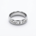 Bague Alliance de Mariage Homme Femme Acier Inoxydable Traditionnelle 6 mm Personnalisée