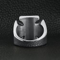 Bague Chevalière Homme Acier avec Croix de Malte et Tête de Mort Biker