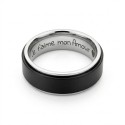 Anello antistress ansia rotante in acciaio rotante nero - uomo personalizzato, donna e anello adolescente