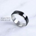 Anti-Stress Ring Rotary Anxiety Black Steel - Male ring, Female and Teen width 6mm