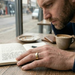 Ring ring couple man woman steel edges color yellow gold rotating 2