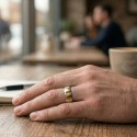Anti-stress ring Anxiety rotating gold and silver man