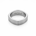 Redondo Alianza y Hombre Cuadrado Anillo Hombre Mirror Mirror 6mm al grabador
