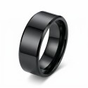 Bague Anneau Mixte Acier Inoxydable Noir Laqué - Largeur 10mm