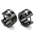Pair of Black Steel Mixed Earrings - Articulated Créoles Dolphin Orc