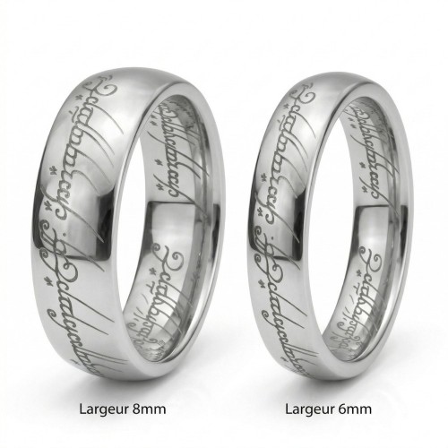 Tungsten ring ring Silver - The Unique Elfic Mixed Ring 6mm and 8mm