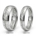 Tungsten ring ring Silver - The Unique Elfic Mixed Ring 6mm and 8mm