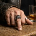 Steel Men's Ring with Hand Skeleton Death Head Shape American Poing