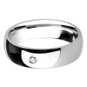Mixed Alliance Ring Steel Effect Mirror Zircon Solitaire Wedding 6mm