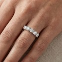 Anello Alleanza Donna Acciaio Effetto specchio - Half-Alliance 5 Zircas