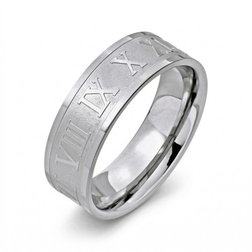 Mixed Ring Steel Roman Numerals