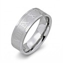 Números romanos de anillo de acero mixto | Anillo de alivio grabado