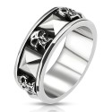 Men's Ring ADO Steel Head of Death Skull Biker Pyramid Gothic Biker 8024