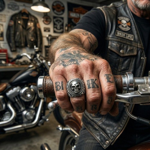 Big Chevalier Man Steel - Ring Head of Death Medallion Biker