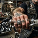 Big Chevalier Man Steel - Ring Head of Death Medallion Biker