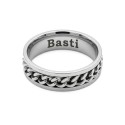 Embossed Steel Alliance Engagement Ring Shaped by a Custom Man