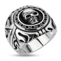 Big man ring stainless steel head of death biker gothic tribal