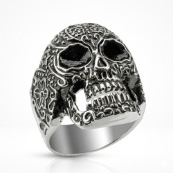 Ring Head of Death Men's Hair Steel Stainless Steel Arabesque Biker Motard