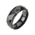 Schwarzer Wolfram-Mann-Ringring - geometrische Losom-Facetten