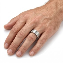 Männer Ring Titanium Solide striee Paar PACS NEU 2
