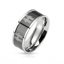 Bague Alliance Homme Acier Noir - Symbole Union Gay & Fierté