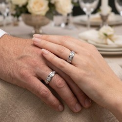 Ewiger Allianz-Ring-Modell-Mann-Stahl- und Edelstein-Hochzeitsteine 2
