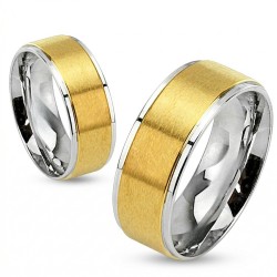 Anillo de anillo de compromiso hombre hombre pareja acero diadema chapado en oro