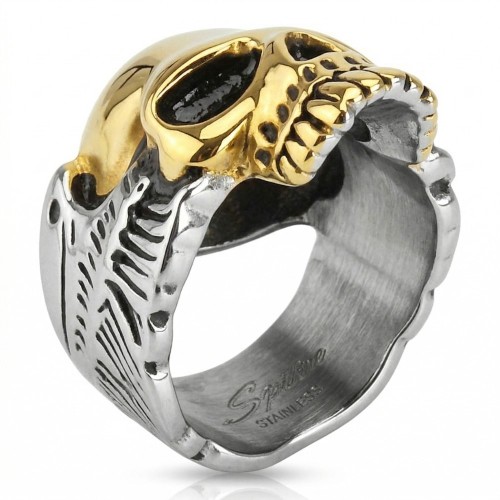 Big Knight Man Steel & Jefe of Death Gold | Anillo del motorista