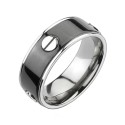 Bague Homme Titane Plaquée Noir - Design Original à Vis Apparentes