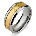 Anillo de la alianza de tungsteno de tungsteno 8mm - amarillo y personalizable Frisia de oro