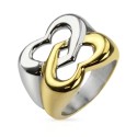 Engagement Ring Female Stainless Steel - Duo Hearts Interleaved Two-Color