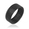 Mischringring im schwarzen Milan-Mesh - Stahlritterstil