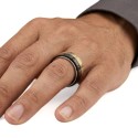 Bague Anti-Stress Pour Homme Acier Inoxydable - Motifs Grecs Noir & Or