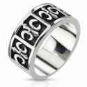 Bague Homme Acier Inoxydable - Anneau Fleur de Lys Royale à Graver