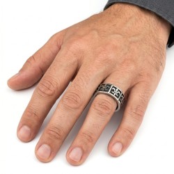 Bague Homme Acier Inoxydable - Anneau Fleur de Lys Royale à Graver 2