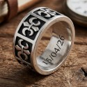 Bague Homme Acier Inoxydable - Anneau Fleur de Lys Royale à Gravée à l'Intérieur