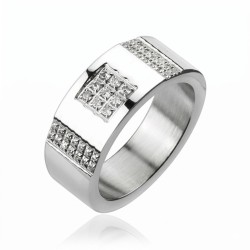 Anello per uomo in acciaio inox lucido - Pavimentazione in pietra anello chic