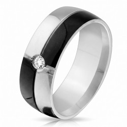 BAGUE ANNEAU DE FIANÇAILLE FEMME HOMME ACIER PLAQUÉ OR ZIRCON COUPLE 2