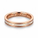 Alleanza Femmina in acciaio Rose Gold e NACRE Strip che illustrano il suo interno pronto a ricevere l'incisione laser personaliz
