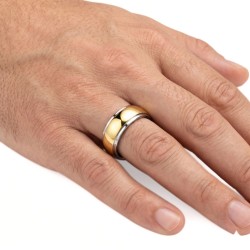 Alianza Compromiso Titanio Hombre - Anillo Bicolor Gold & Silver To Grabador 2