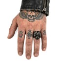 Herrenritter Edelstahl schwarz - Big Biker Tod Kopfring