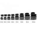 Paire de Boucles d'Oreilles Homme Acier Inoxydable Noir - Clous Carrés Oxyde De Zirconium de 3mm à 10mm