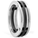Hombre anillos 3 anillos de acero inoxidable masculino con diseño mecánico negro y plata