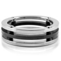 Mannringe 3 Ringe Edelstahl - Schwarzes und Silber-mechanisches Design